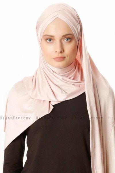 Duru - Altrosa & Beige Jersey Hijab