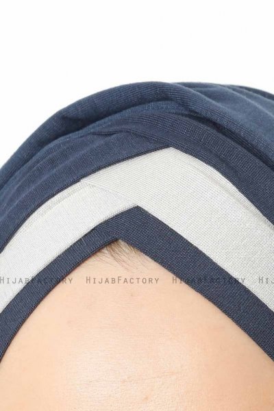 Duru - Navy Blau & Grau Jersey Hijab