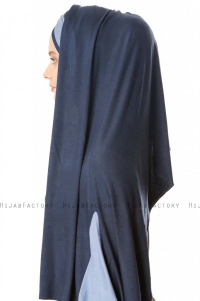 Duru - Navy Blau & Indigo Jersey Hijab