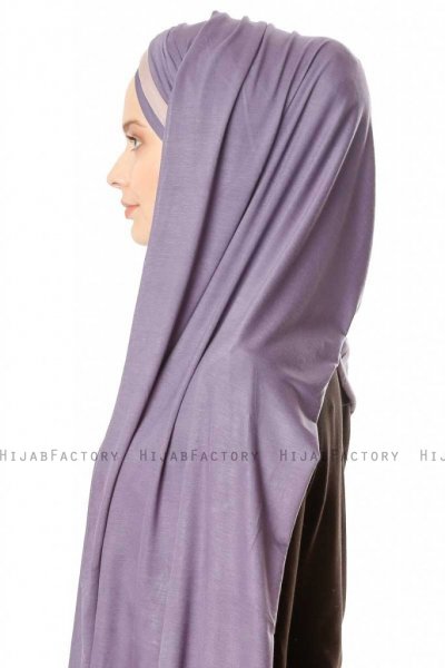 Duru - Dunkelviolett & Steingrau Jersey Hijab