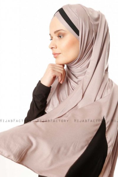 Duru - Steingrau & Schwarz Jersey Hijab
