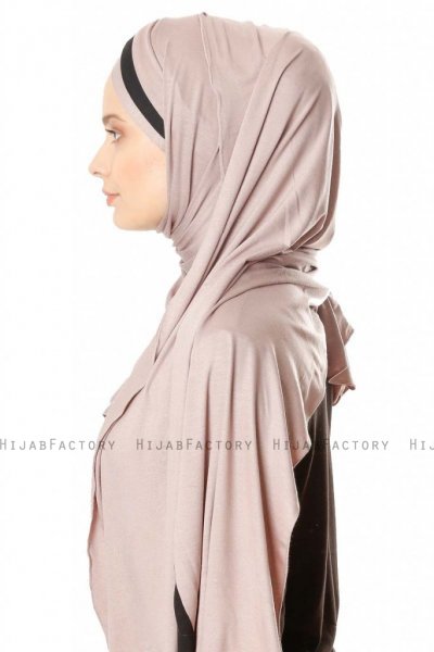 Duru - Steingrau & Schwarz Jersey Hijab