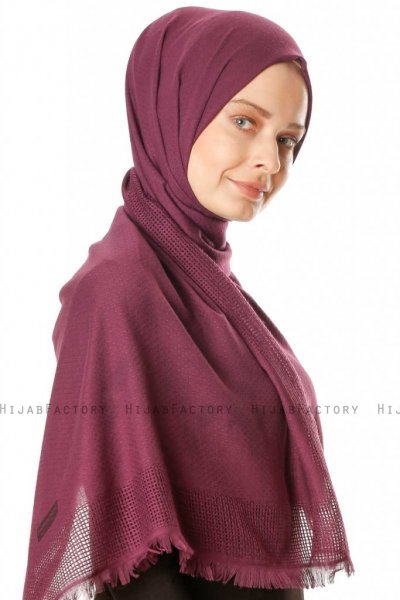 Ebru - Lila Baumwolle Hijab