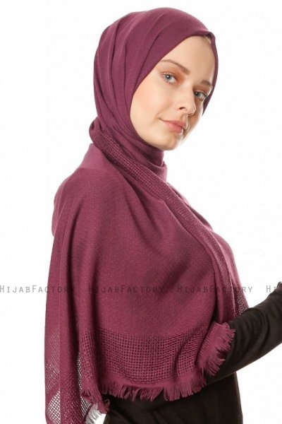 Ebru - Lila Baumwolle Hijab