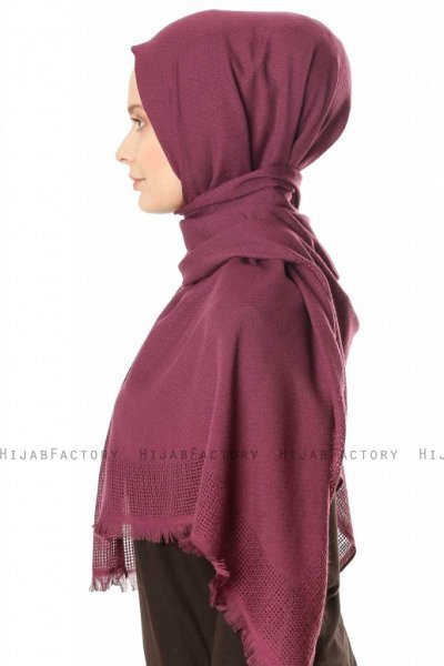 Ebru - Lila Baumwolle Hijab