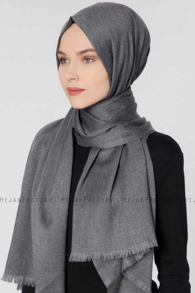Ece Grå Pashmina Hijab Sjal Halsduk 400006b
