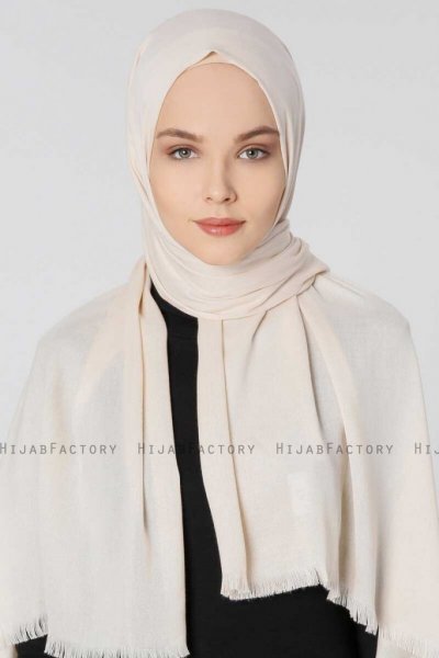 Ece Ljus Beige Pashmina Hijab Sjal Halsduk 400043a
