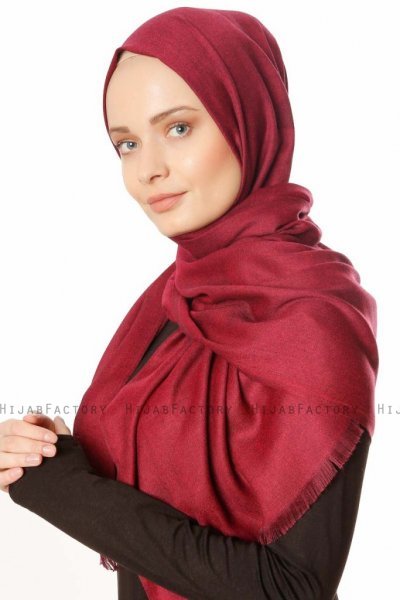 Ece - Dunkles Fuchsie Pashmina Hijab