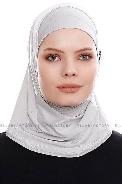 Elif - Hellgrau Sport Hijab - Ecardin
