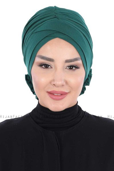 Elisabeth - Dunkelgrün Baumwolle Turban