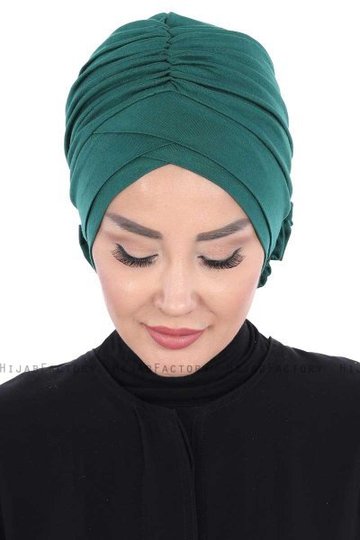 Elisabeth - Dunkelgrün Baumwolle Turban