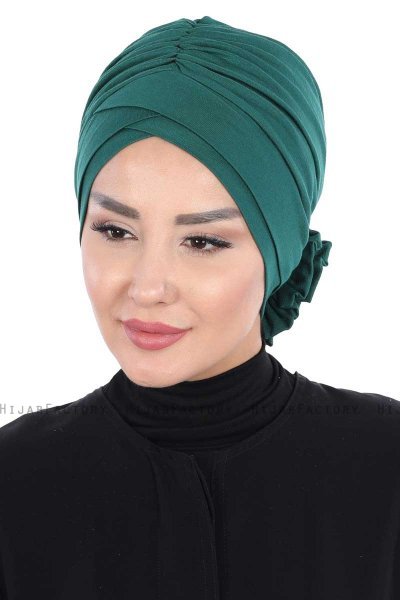 Elisabeth - Dunkelgrün Baumwolle Turban