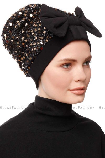 Enfleda - Schwarz & Gold Turban