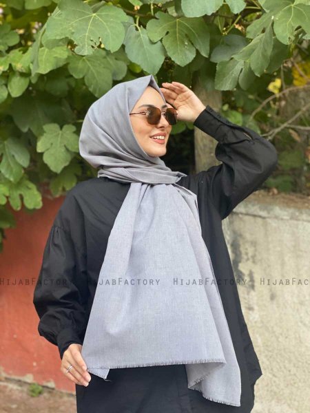 Ermina - Grau Baumwolle Hijab - Mirach