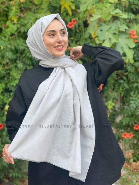 Ermina - Hellgrau Baumwolle Hijab - Mirach