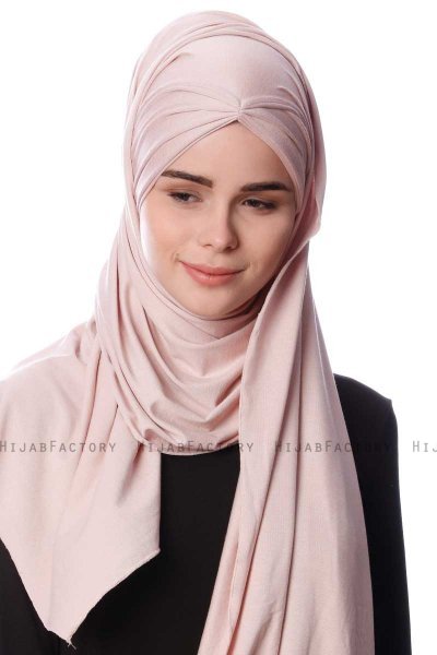 Eslem - Altrosa Pile Jersey Hijab - Ecardin