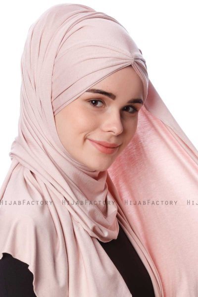 Eslem - Altrosa Pile Jersey Hijab - Ecardin