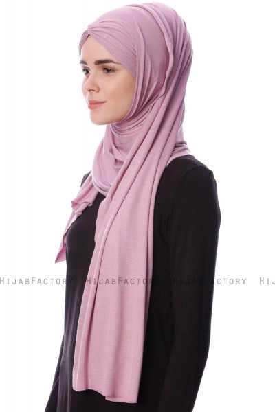 Eslem - Lila Pile Jersey Hijab - Ecardin
