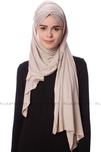 Eslem - Helltaupe Pile Jersey Hijab - Ecardin