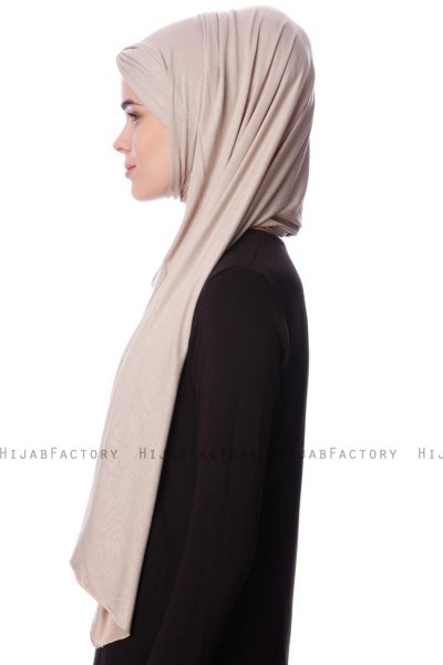Eslem - Helltaupe Pile Jersey Hijab - Ecardin