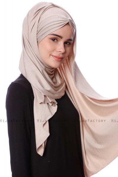 Eslem - Helltaupe Pile Jersey Hijab - Ecardin