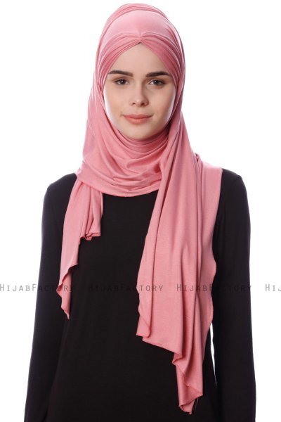 Eslem - Dunkelrosa Pile Jersey Hijab - Ecardin