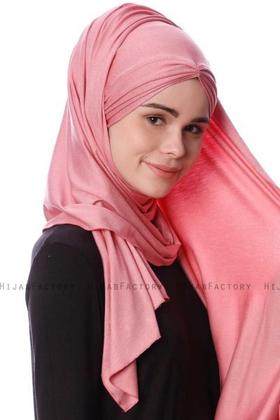 Eslem - Dunkelrosa Pile Jersey Hijab - Ecardin