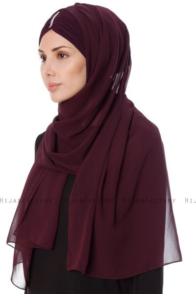 Evren - Pflaume Chiffon Hijab