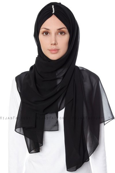 Evren - Schwarz Chiffon Hijab