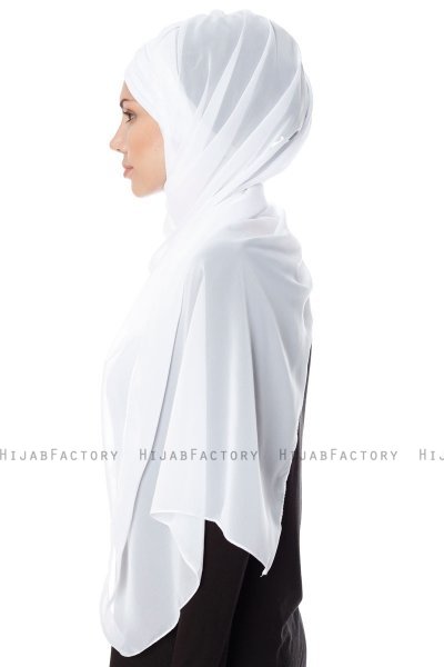 Evren - Weiß Chiffon Hijab