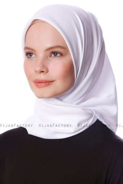 Eylul - Weiß Platz Rayon Hijab
