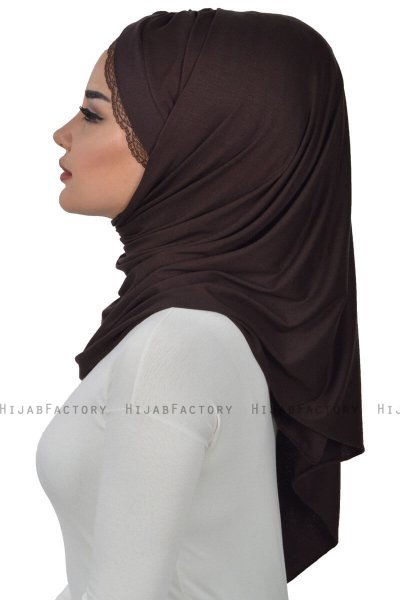 Filippa - Braun Baumwolle Praktisch Hijab - Ayse Turban