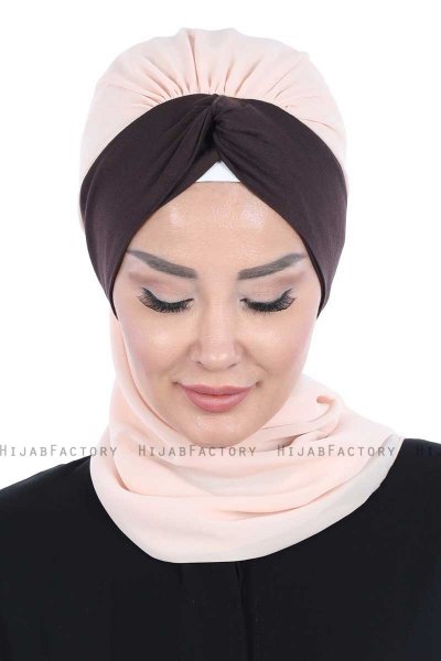 Gill - Beige & Braun Praktisch Hijab