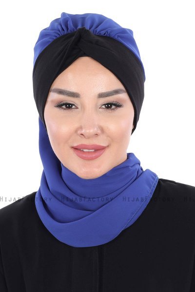 Gill - Blau & Schwarz Praktisch Hijab
