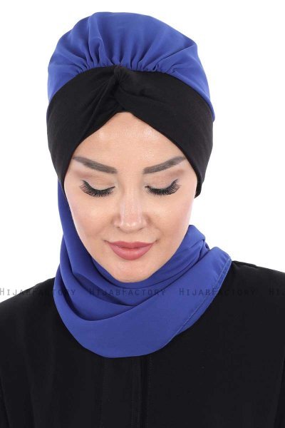 Gill - Blau & Schwarz Praktisch Hijab