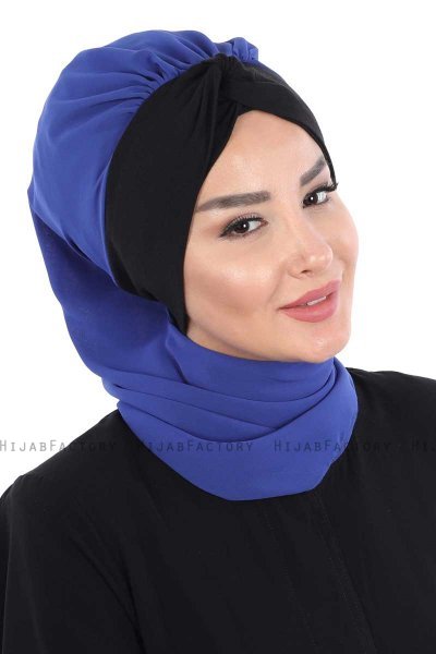 Gill - Blau & Schwarz Praktisch Hijab