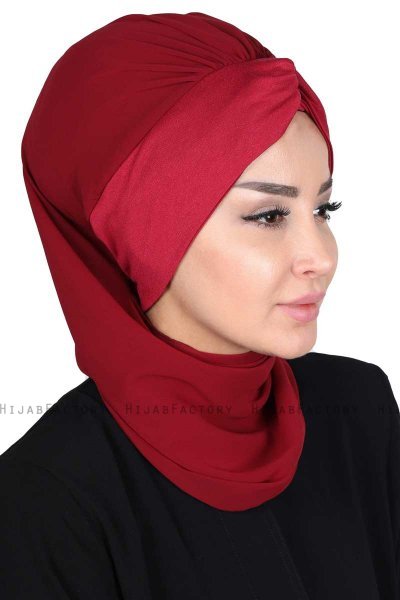 Gill - Bordeaux & Bordeaux Praktisch Hijab
