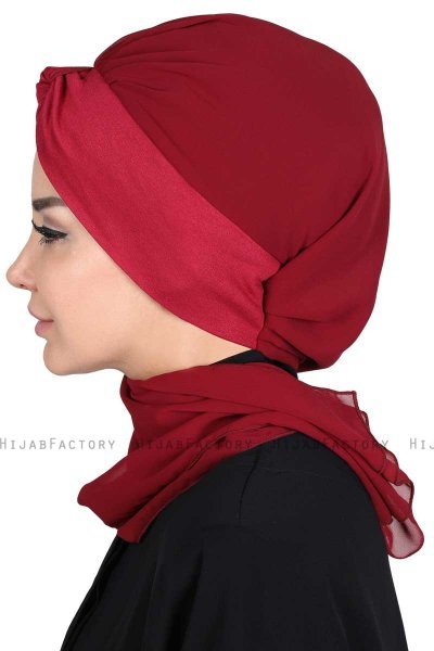Gill - Bordeaux & Bordeaux Praktisch Hijab
