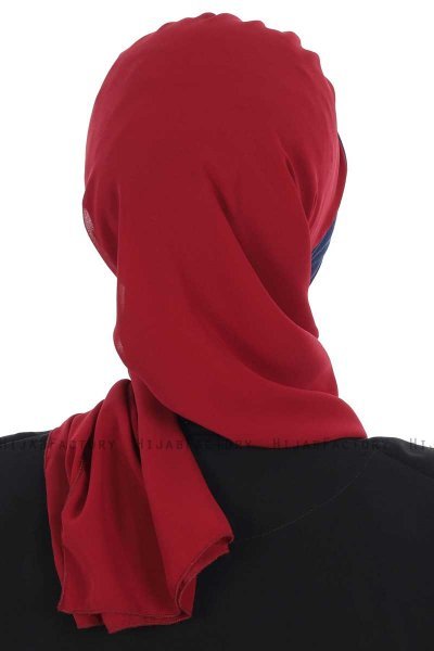 Gill - Bordeaux & Navy Blau Praktisch Hijab
