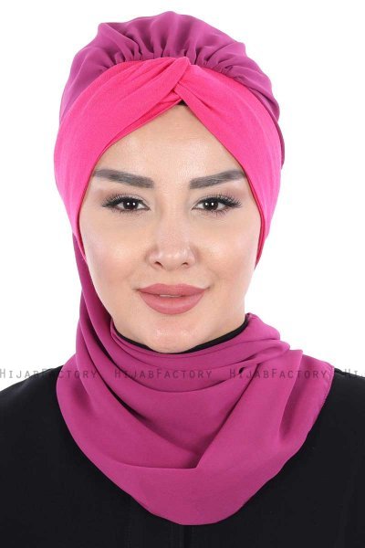 Gill - Fuchsie & Fuchsie Praktisch Hijab