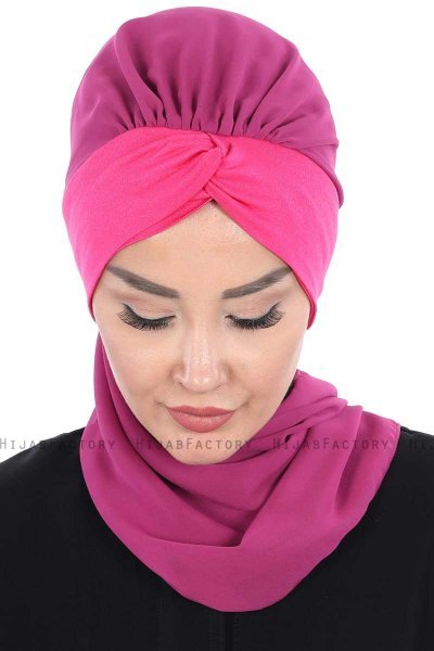 Gill - Fuchsie & Fuchsie Praktisch Hijab