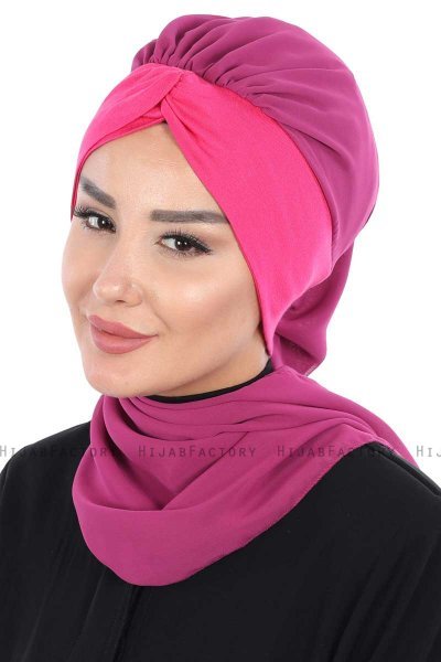 Gill - Fuchsie & Fuchsie Praktisch Hijab