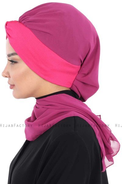 Gill - Fuchsie & Fuchsie Praktisch Hijab