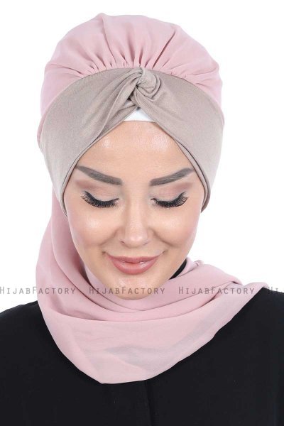 Gill - Altrosa & Taupe Praktisch Hijab
