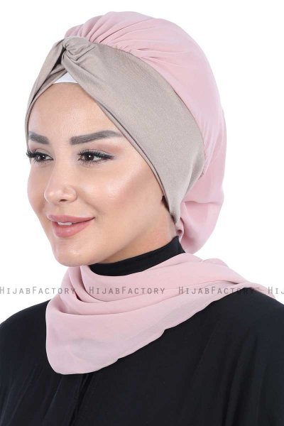 Gill - Altrosa & Taupe Praktisch Hijab