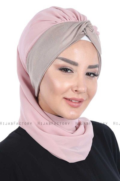 Gill - Altrosa & Taupe Praktisch Hijab