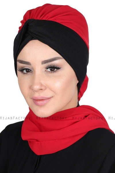 Gill - Rot & Schwarz Praktisch Hijab