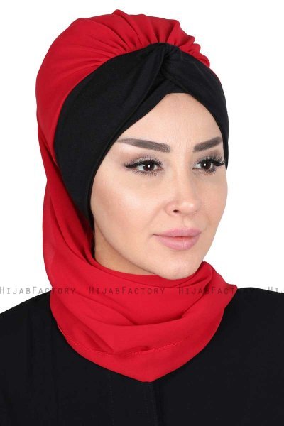 Gill - Rot & Schwarz Praktisch Hijab