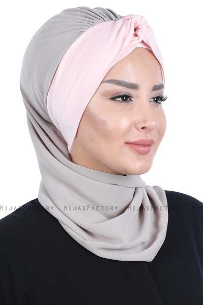 Gill - Taupe & Altrosa Praktisch Hijab