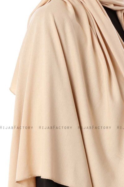 Hande - Beige Baumwolle Hijab - Gülsoy